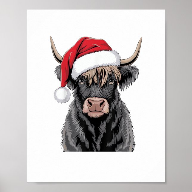 Affiche Vache Highland Père Noël Vache Highland Lover Fa (Devant)