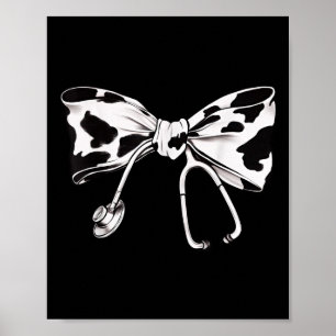 Affiche Vache Imprimer Bow Et Stethoscope Infirmière Infir