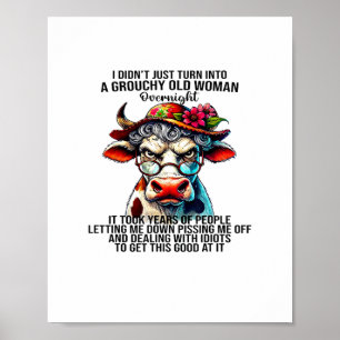 Affiche Vache Je ne me suis pas contentée de me transforme