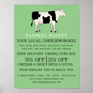 Affiche Vache Laitière, Cheesemonger Publicité