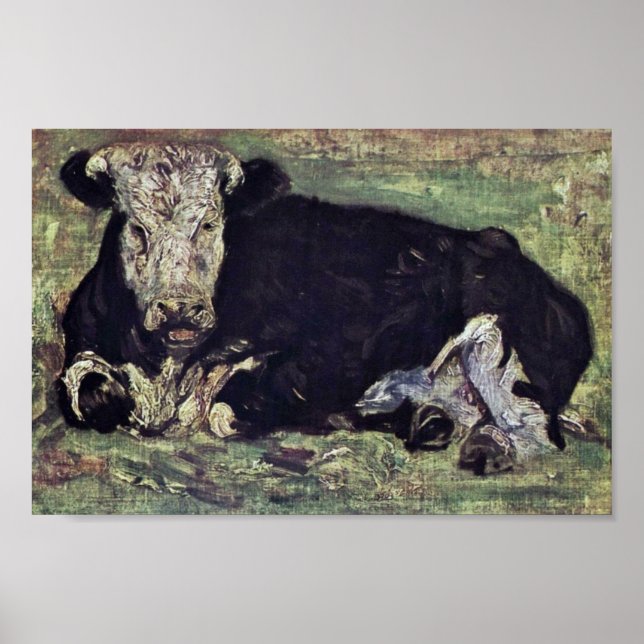 Affiche Vache Lie De Vincent Van Gogh (Devant)