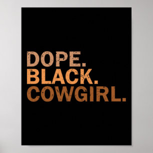 Affiche Vache noire cowgirl drogue melanine Rodeo africain