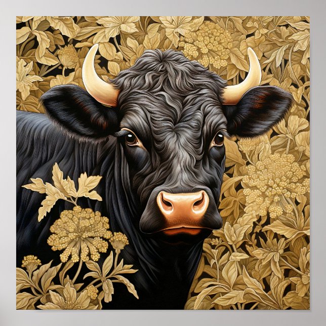 Affiche Vache noire du jardin (Devant)