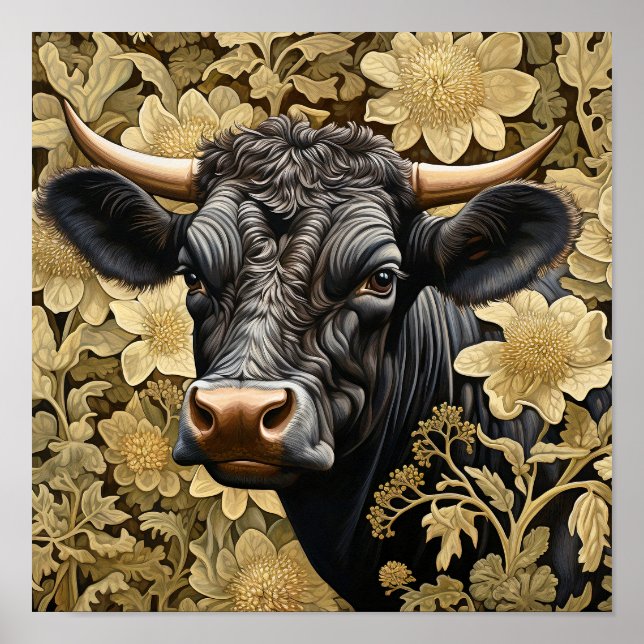 Affiche Vache noire du jardin (Devant)
