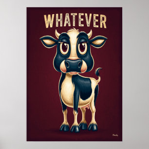 Affiche Vache Quoi Qu'il En Soit – Drôle d'Art de Personna