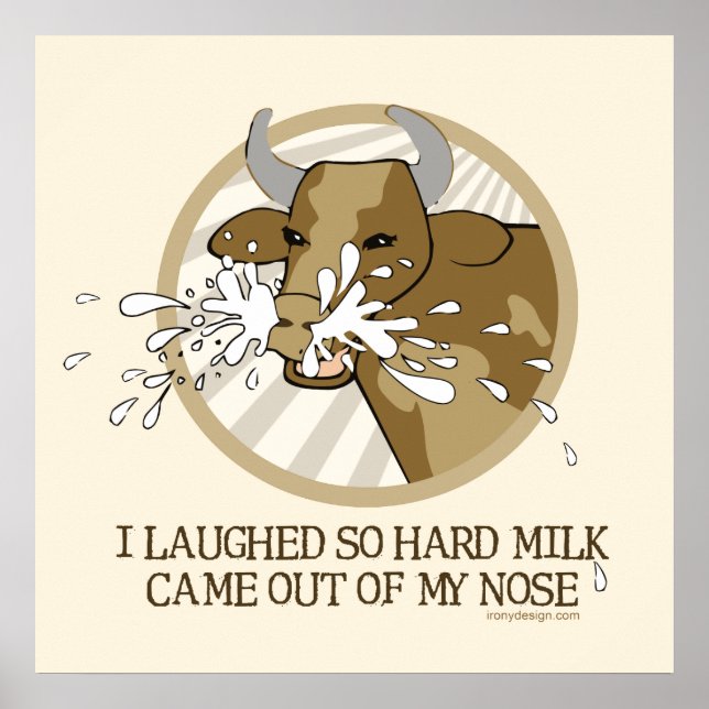 Affiche Vache riant du lait sortant du nez (Devant)