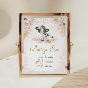 Affiche Vache rose Saint Baby shower Maman Osa Bar