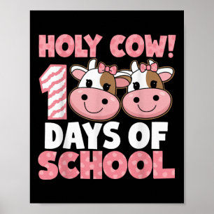 Affiche Vache Sainte 100 Jours De Fille École Enseignante
