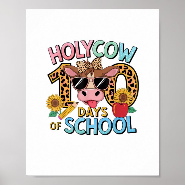Affiche Vache Sainte 100 Jours De L'École 100E Jour Enseig (Devant)