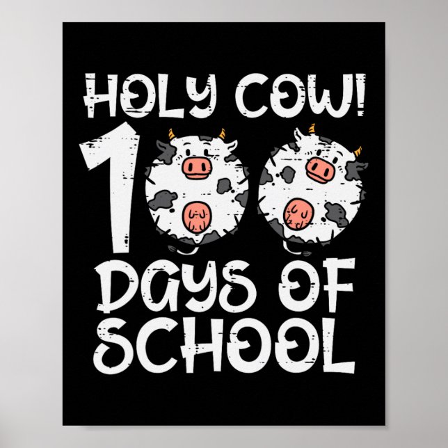 Affiche Vache Sainte 100 Jours De L'École 100E Jour Enseig (Devant)