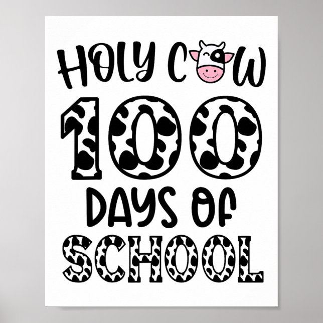 Affiche Vache Sainte 100 Jours D'Enseignants Étudiants Enf (Devant)