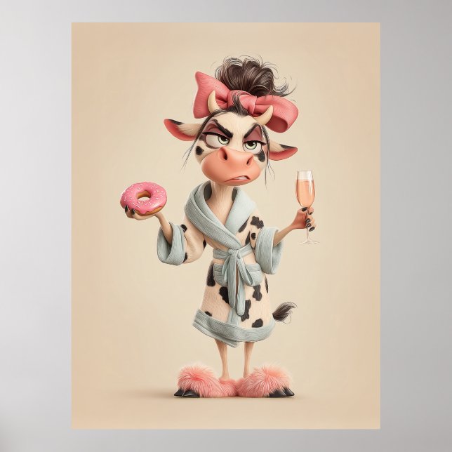 Affiche Vache Sassy en mode Spa (Devant)