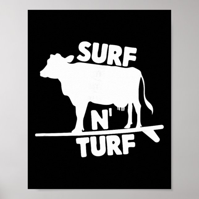 Affiche Vache surfant sur le Surf N' Turf  (Devant)