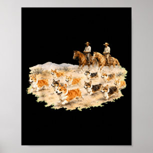 Affiche Vacher de Corgi occidental drôle de chien de troup