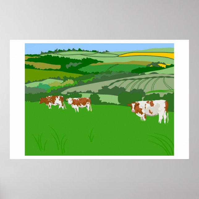 Affiche Vaches de pâturage (Devant)