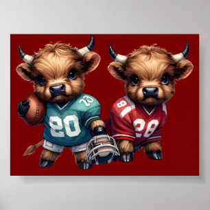 Affiche Vaches des Highlands et Football