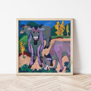 Affiche Vaches en automne   Ernst Ludwig Kirchner
