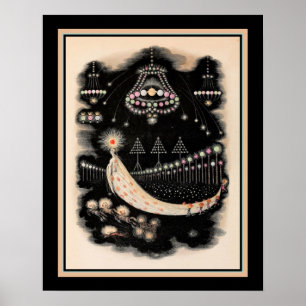 Affiche Vagabondage d'une comète par J.J. Grandville Ca