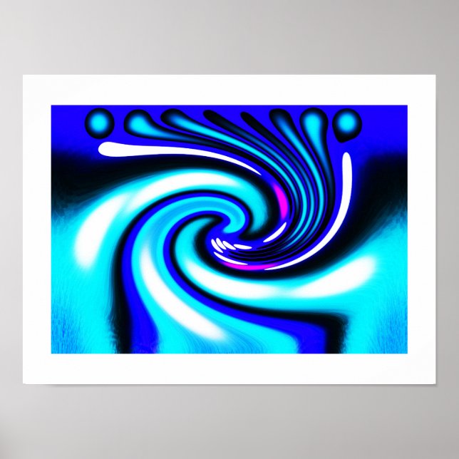 Affiche Vague bleu (Devant)