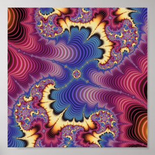 Affiche Vague Cosmique Fractal Abstrait d'Art