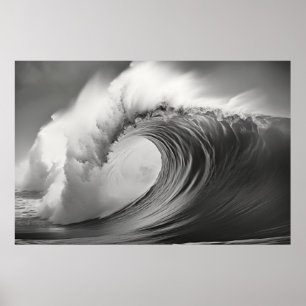 Affiche Vague courbée Océan Force Nature Mer