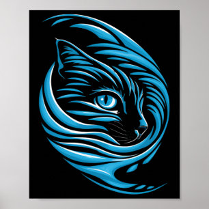 Affiche Vague De Chat Bleu Pour Kamala 47 Drôle Chat Dames