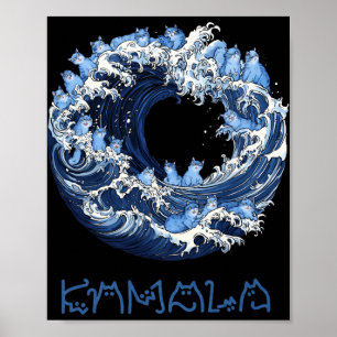 Affiche Vague De Chats Bleus Pour Kama