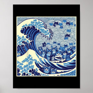 Affiche Vague De Chats Pour Kamala Drôle Dame Chat