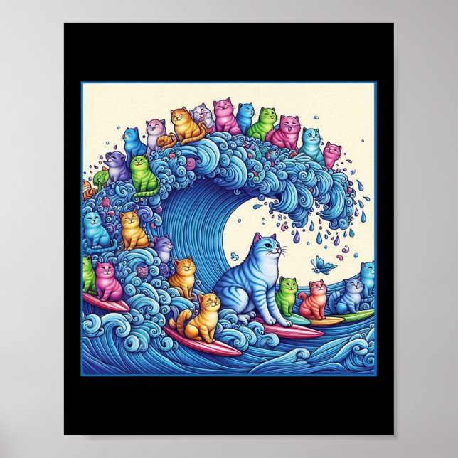 Affiche Vague De Chats Pour Kamala Funny Chat Lady 1 (Devant)