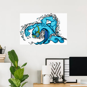 Affiche Vague de natation