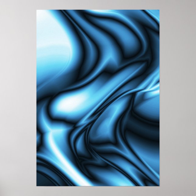 Affiche Vague de soie bleue (Devant)