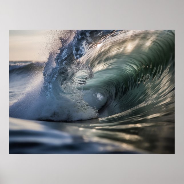 Affiche Vague de surf océan (Devant)