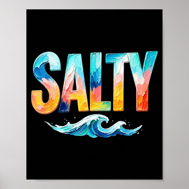 Affiche Vague d'océan salée Plage drôle Vacances d'été (Devant)