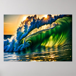 Affiche Vague en mer