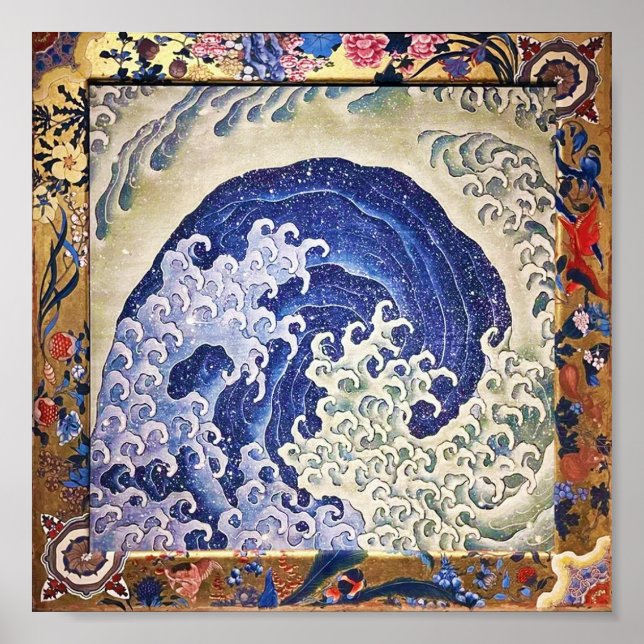 Affiche Vague féminine, Hokusai (Devant)