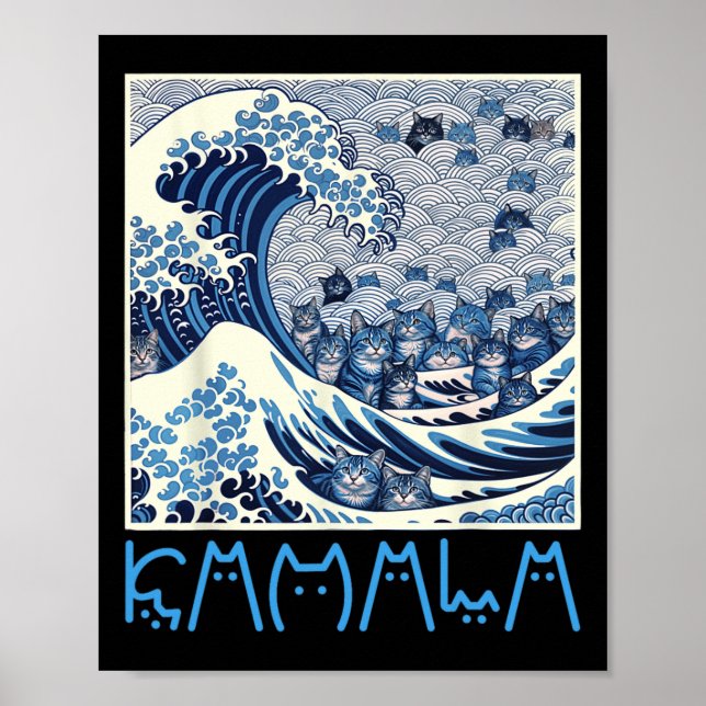 Affiche Vague Mignonne De Chats Bleus Pour Kamala 1 (Devant)