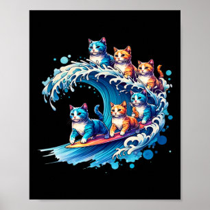 Affiche Vague Mignonne De Chats Bleus Pour Kamala Funny 2