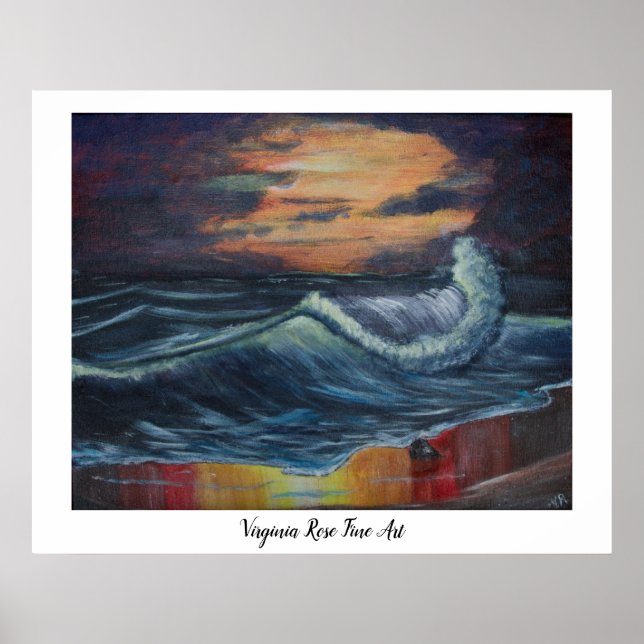 Affiche vague océanique (Devant)