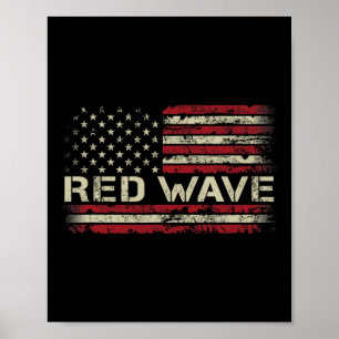 Affiche Vague Rouge Usa Élection 2025 Républicain Américai