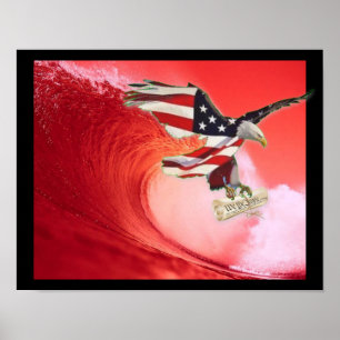 Affiche Vague Trump2020 rouge avec la constitution
