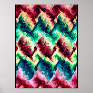 Affiche Vagues Abstraites de couleur