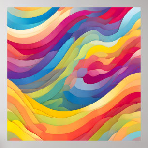 Affiche Vagues arc-en-ciel