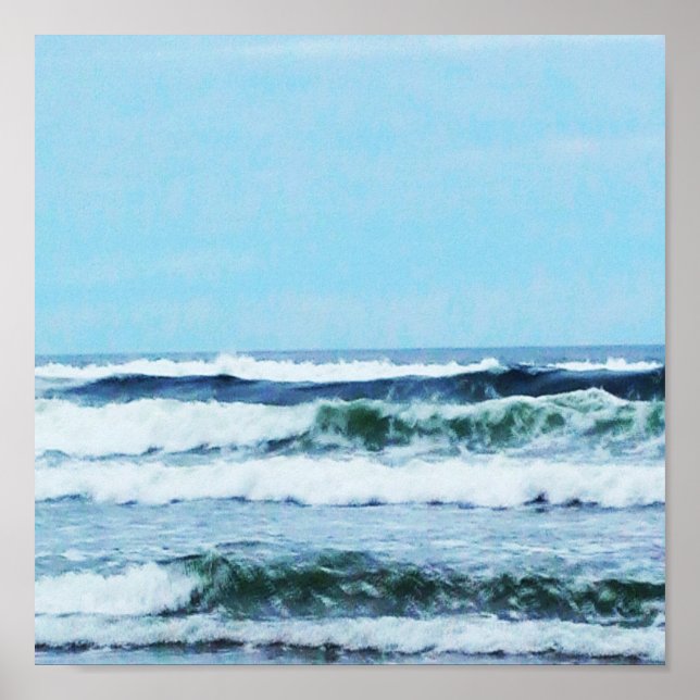 Affiche Vagues côtières de l'Oregon (Devant)