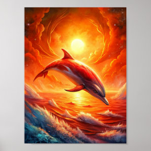 Affiche "Vagues Crimson"
