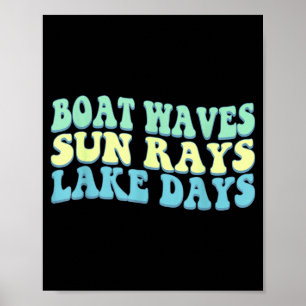 Affiche Vagues de bateau rayons de soleil jours de lac drô