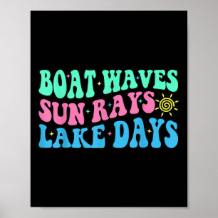 Affiche Vagues de bateau Rayons de soleil Jours de lac Vac