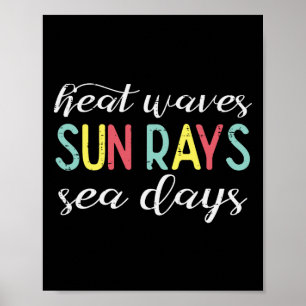 Affiche Vagues de chaleur maritime rayons de soleil jours