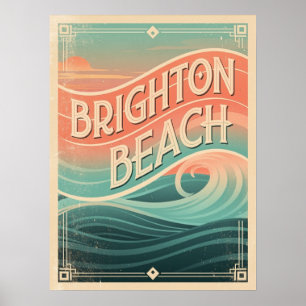 Affiche Vagues de la plage de Brighton