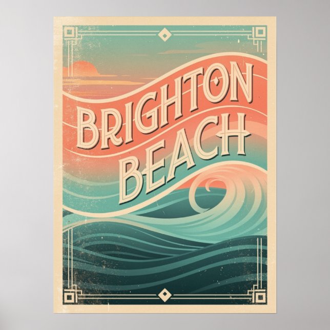 Affiche Vagues de la plage de Brighton (Devant)