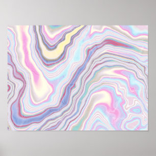 Affiche Vagues de marbre de rêve pastel